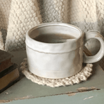 Whitewashed Stoneware Tea Cup