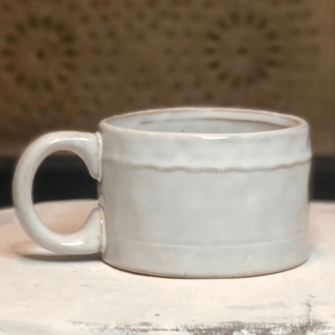 Whitewashed Stoneware Tea Cup