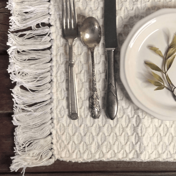 Fringe Cotton Linen Placemat, Set of 4