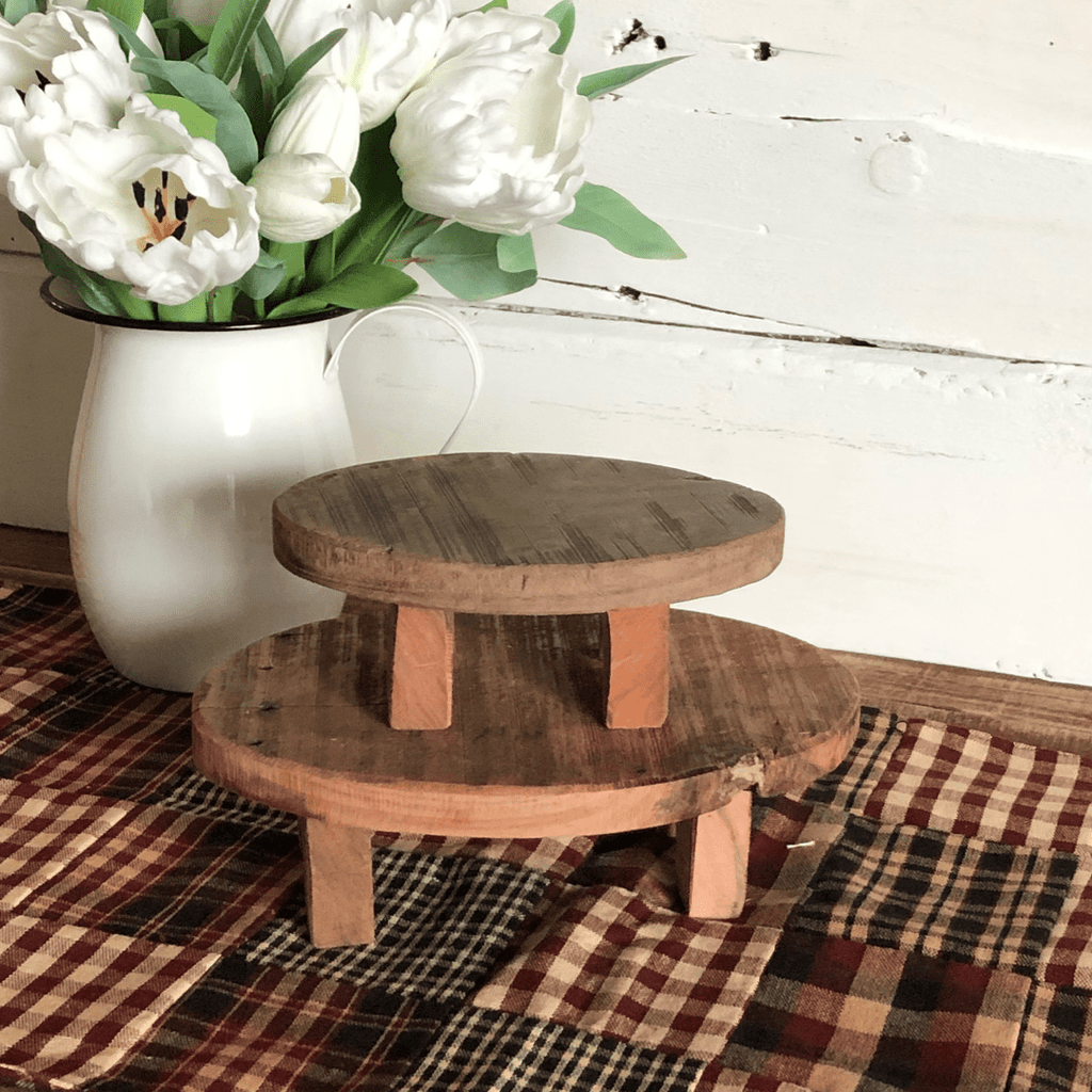 Reclaimed Barn Wood Risers, Set of Two