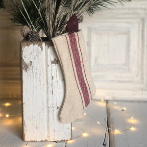 Red Stripe Grain Sack Stocking