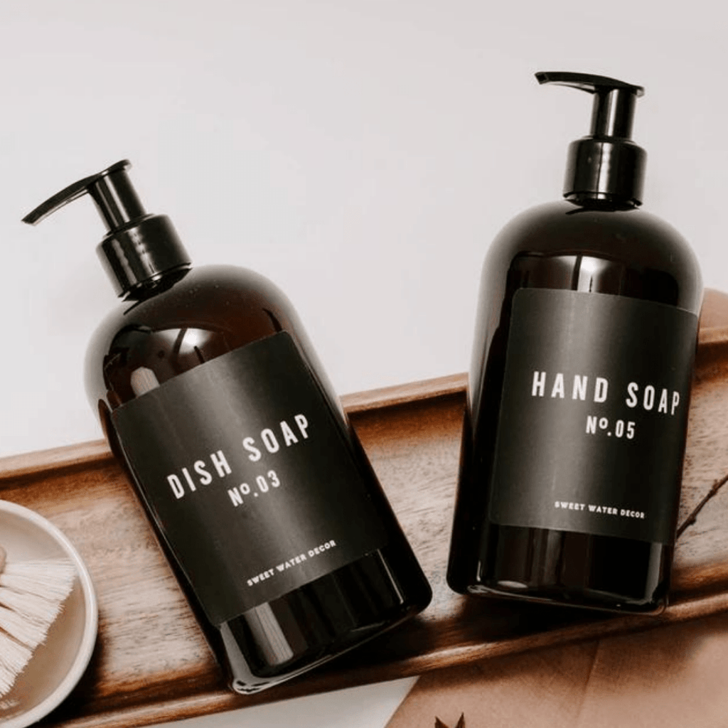 Amber Hands and Dish Soap Bottle Set