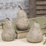 Rustic Cement Pears - 3 Asstd