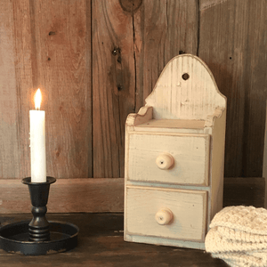 Antique Ivory Two-Drawer Shelf